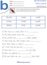 silent-b-gap-fill-worksheet